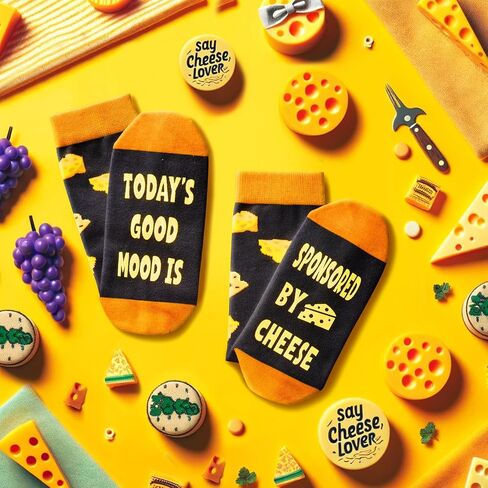 HAPPYPOP Cheese Socks Men Women, Funny Cheese Gifts Cheese Lovers Gifts, Food Socks in Kuwait