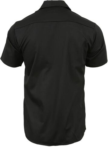 Milwaukee Leather MDM11669 Black Button Up Heavy-Duty Work Shirt for Men's, Classic Mechanic Work Shirt w/Pockets in Saudi Arabia