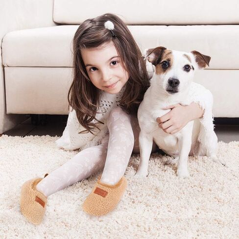 شباشب منزل للأطفال من دريم بريدج مضادة للانزلاق، مبطنة بالصوف الناعم، أحذية شتوية دافئة مضادة للانزلاق بنعل مطاطي للاستخدام الداخلي والخارجي لغرفة النوم للفتيات والفتيان in Kuwait