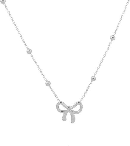 NORLSO Bow Necklace for Women Girls Rhinestone Bow Ribbon Pendant Necklace Gold Silver Bow Chain Necklace for Women Girls Jewelry Gift in Kuwait