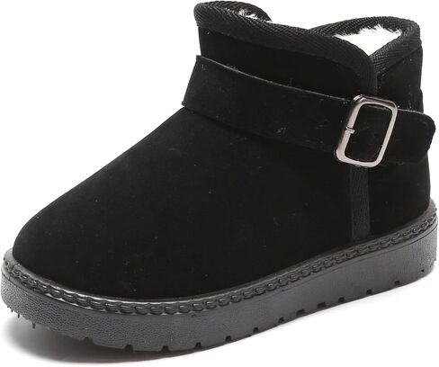 DADAWEN Baby's Boy's Girl's Toddler Fashion Cute Waterproof Outdoor Fur Lining Non-Slip Warm Snow Boots in Kuwait