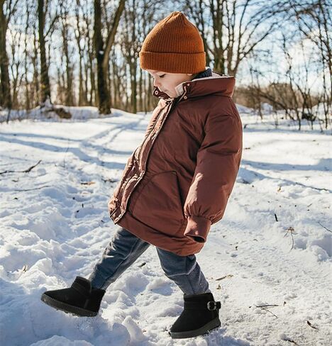 DADAWEN Baby's Boy's Girl's Toddler Fashion Cute Waterproof Outdoor Fur Lining Non-Slip Warm Snow Boots in Kuwait
