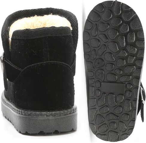 DADAWEN Baby's Boy's Girl's Toddler Fashion Cute Waterproof Outdoor Fur Lining Non-Slip Warm Snow Boots in Kuwait