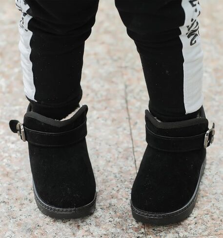 DADAWEN Baby's Boy's Girl's Toddler Fashion Cute Waterproof Outdoor Fur Lining Non-Slip Warm Snow Boots in Kuwait