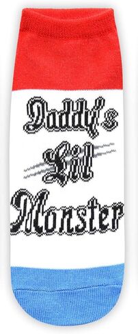 Hyp Harley Quinn Daddy's Lil Monster Quotes للصغار/النساء 5 عبوات من جوارب الكاحل مقاس 4-10 in Kuwait