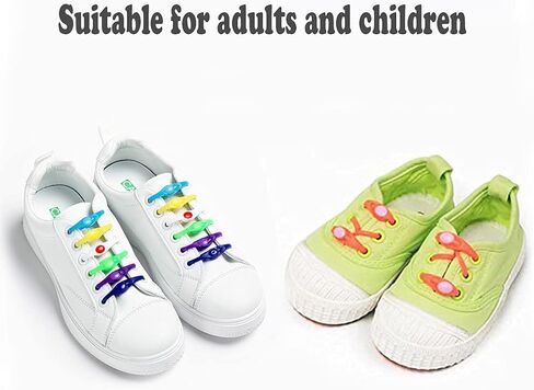 Clawofer 28 PCS Lazy Elastic Shoelaces,No Tie Shoe Laces for Adults and Children,Colorful Round No Tie Rubber Laces,Sneakers laces in Saudi Arabia