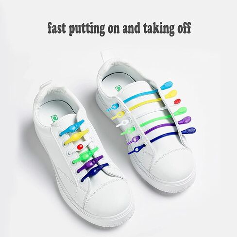 Clawofer 28 PCS Lazy Elastic Shoelaces,No Tie Shoe Laces for Adults and Children,Colorful Round No Tie Rubber Laces,Sneakers laces in Saudi Arabia