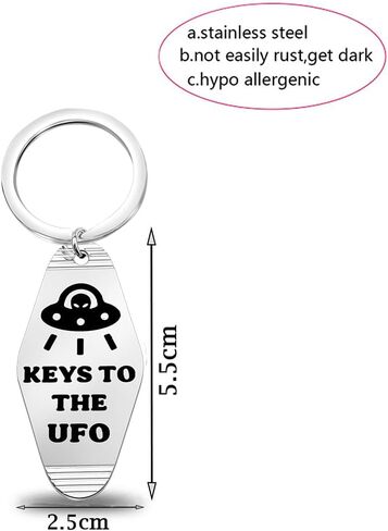 TGBJE Keys To The UFO Gift UFO Jewelry Alien UFO Gifts UFO Fans Gift Flying Saucer Keychain Outer Space Themed Jewelry in Saudi Arabia