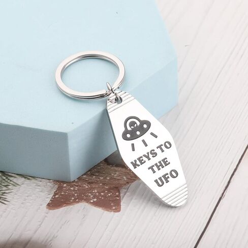 TGBJE Keys To The UFO Gift UFO Jewelry Alien UFO Gifts UFO Fans Gift Flying Saucer Keychain Outer Space Themed Jewelry in Saudi Arabia