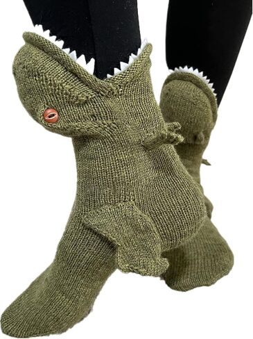 Yuemengxuan Knitted Crocodile Socks 3D Animal Socks Novelty Knitting Shark Fish Socks Fun Christmas Gift to Kids Adults in Saudi Arabia