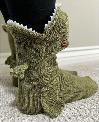 Yuemengxuan Knitted Crocodile Socks 3D Animal Socks Novelty Knitting Shark Fish Socks Fun Christmas Gift to Kids Adults in Saudi Arabia