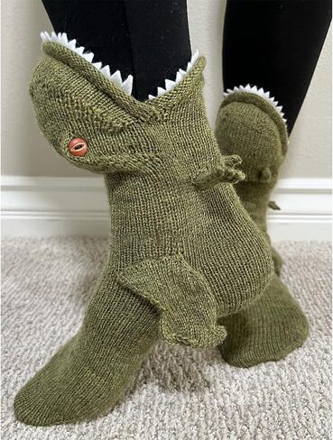 Yuemengxuan Knitted Crocodile Socks 3D Animal Socks Novelty Knitting Shark Fish Socks Fun Christmas Gift to Kids Adults in Saudi Arabia