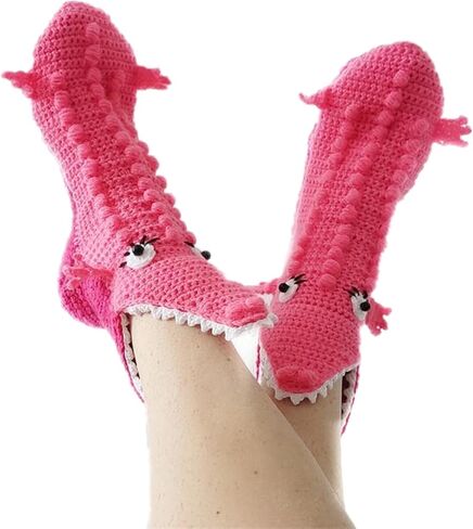 Yuemengxuan Knitted Crocodile Socks 3D Animal Socks Novelty Knitting Shark Fish Socks Fun Christmas Gift to Kids Adults in Saudi Arabia