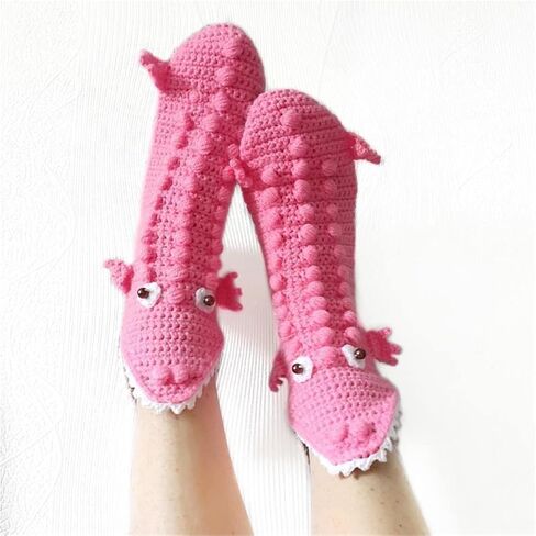 Yuemengxuan Knitted Crocodile Socks 3D Animal Socks Novelty Knitting Shark Fish Socks Fun Christmas Gift to Kids Adults in Saudi Arabia