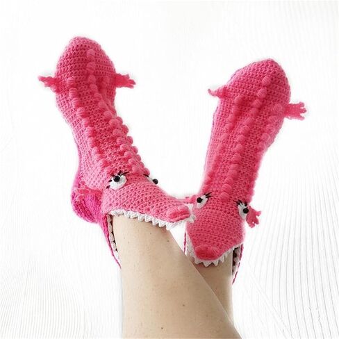 Yuemengxuan Knitted Crocodile Socks 3D Animal Socks Novelty Knitting Shark Fish Socks Fun Christmas Gift to Kids Adults in Saudi Arabia