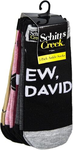 Culture Fly Schitt's Creek Town Shops Ew David No Show Adult 5 PK Ankle Socks in Kuwait