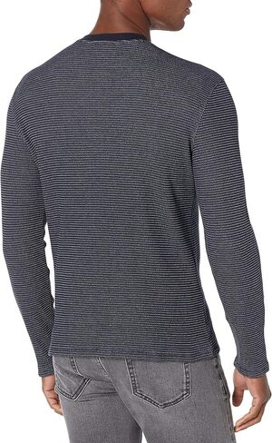 Vince mens Thermal Stripe L/S Henley Shirt in Saudi Arabia