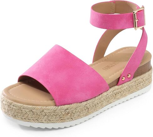 DREAM PAIRS Women's Platform Espadrille Wedge Sandals | Adjustable ankle strap with cushioned footbed for comfortable walking, vacation, beach outing and summer events in Saudi Arabia
