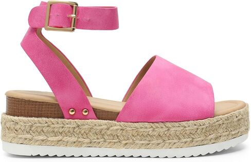 DREAM PAIRS Women's Platform Espadrille Wedge Sandals | Adjustable ankle strap with cushioned footbed for comfortable walking, vacation, beach outing and summer events in Saudi Arabia
