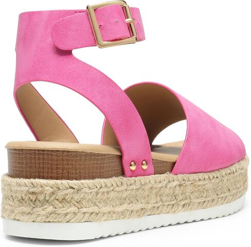 DREAM PAIRS Women's Platform Espadrille Wedge Sandals | Adjustable ankle strap with cushioned footbed for comfortable walking, vacation, beach outing and summer events in Saudi Arabia