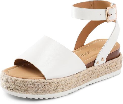 DREAM PAIRS Women's Platform Espadrille Wedge Sandals | Adjustable ankle strap with cushioned footbed for comfortable walking, vacation, beach outing and summer events in Saudi Arabia