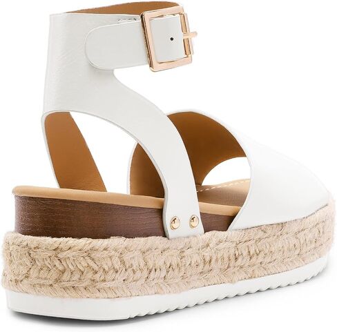 DREAM PAIRS Women's Platform Espadrille Wedge Sandals | Adjustable ankle strap with cushioned footbed for comfortable walking, vacation, beach outing and summer events in Saudi Arabia