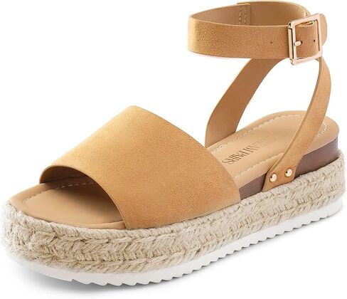 DREAM PAIRS Women's Platform Espadrille Wedge Sandals | Adjustable ankle strap with cushioned footbed for comfortable walking, vacation, beach outing and summer events in Saudi Arabia