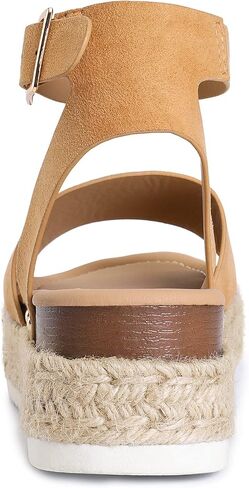 DREAM PAIRS Women's Platform Espadrille Wedge Sandals | Adjustable ankle strap with cushioned footbed for comfortable walking, vacation, beach outing and summer events in Saudi Arabia