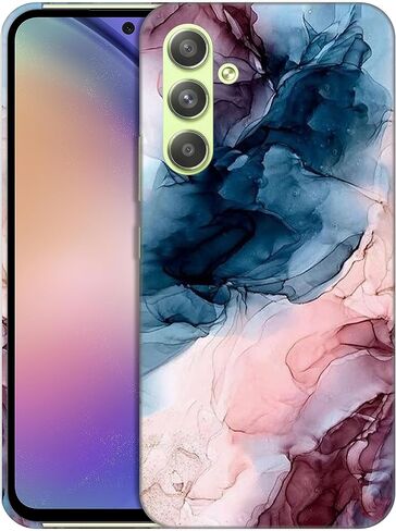 Glisten - Samsung Galaxy A54 5G Case, Samsung A54 Case - Abstract Marble Design Printed Cute Plastic Hard Snap on Protective Designer Back Phone Case/Cover for Samsung Galaxy A54 5G. White in Kuwait