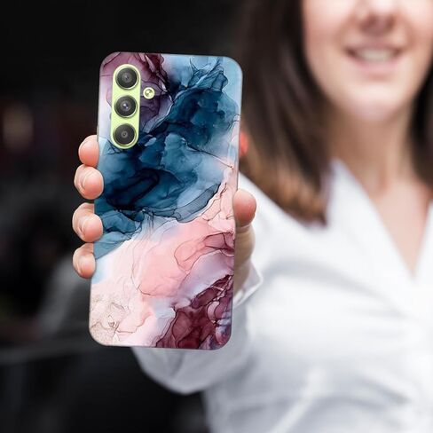 Glisten - Samsung Galaxy A54 5G Case, Samsung A54 Case - Abstract Marble Design Printed Cute Plastic Hard Snap on Protective Designer Back Phone Case/Cover for Samsung Galaxy A54 5G. White in Kuwait