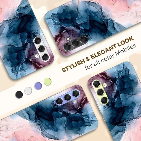 Glisten - Samsung Galaxy A54 5G Case, Samsung A54 Case - Abstract Marble Design Printed Cute Plastic Hard Snap on Protective Designer Back Phone Case/Cover for Samsung Galaxy A54 5G. White in Kuwait