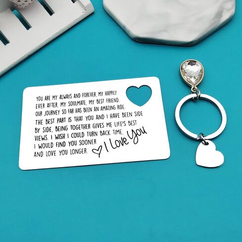 Anniversary Card Gifts for Him Engraved Wallet Insert Card for Boyfriend Husband Wedding Christmas Valentines Gifts for Men Fathers Day Birthday Gifts I Love You Gifts for Him Fiance in Saudi Arabia