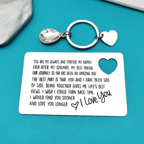 Anniversary Card Gifts for Him Engraved Wallet Insert Card for Boyfriend Husband Wedding Christmas Valentines Gifts for Men Fathers Day Birthday Gifts I Love You Gifts for Him Fiance in Saudi Arabia