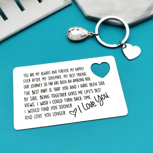 Anniversary Card Gifts for Him Engraved Wallet Insert Card for Boyfriend Husband Wedding Christmas Valentines Gifts for Men Fathers Day Birthday Gifts I Love You Gifts for Him Fiance in Saudi Arabia