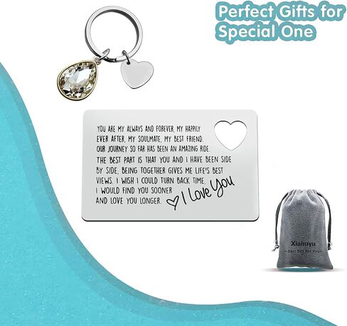 Anniversary Card Gifts for Him Engraved Wallet Insert Card for Boyfriend Husband Wedding Christmas Valentines Gifts for Men Fathers Day Birthday Gifts I Love You Gifts for Him Fiance in Saudi Arabia