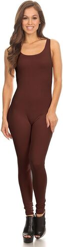 Stretch Cotton Bodysuit Women's Scoop Neck Sleeveless Stretch Cotton One Piece Jumpsuits Unitard Bodysuits(&Plus) in Saudi Arabia