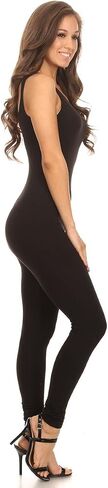 Stretch Cotton Bodysuit Women's Scoop Neck Sleeveless Stretch Cotton One Piece Jumpsuits Unitard Bodysuits(&Plus) in Saudi Arabia