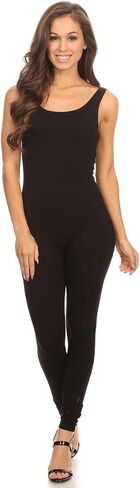 Stretch Cotton Bodysuit Women's Scoop Neck Sleeveless Stretch Cotton One Piece Jumpsuits Unitard Bodysuits(&Plus) in Saudi Arabia
