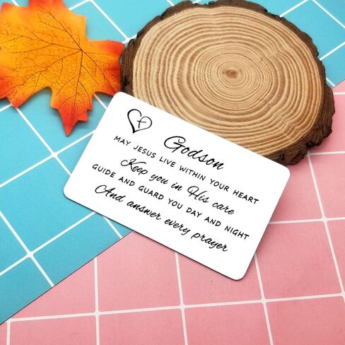 بطاقة محفظة غودسون، محفظة محفورة لهدايا غودسون، هدايا بطاقة المعمودية لغودسون، هدايا تأكيد لعيد الميلاد للاولاد المراهقين، هدايا التعميد من العرابة والعراب والعرابين in Saudi Arabia