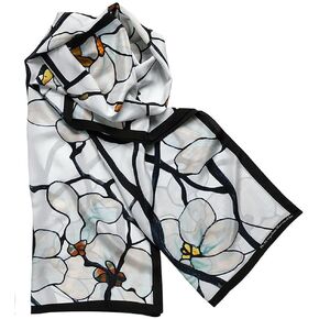 Louis C. Tiffany,"White Magnolia" Oblong Silk Scarf, Metropolitan Museum of Art in Kuwait