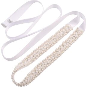 Fubney Pearl Bridal Belt Handmade Wedding Sash Belts Bride Belt And Sash For Wedding Decoration