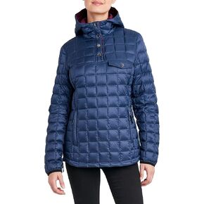 HFX Women's Short Quilted Lightweight Jacket Snap Collar Elastic Sleeve Cuff Hood 27.5" Coat in Kuwait