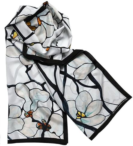 Louis C. Tiffany,"White Magnolia" Oblong Silk Scarf, Metropolitan Museum of Art in Kuwait