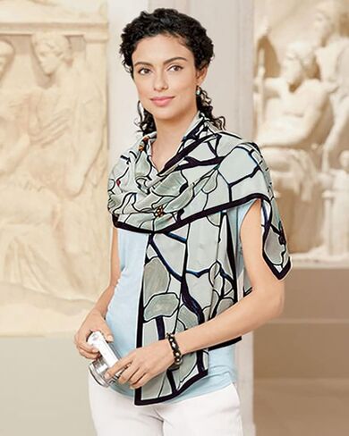 Louis C. Tiffany,"White Magnolia" Oblong Silk Scarf, Metropolitan Museum of Art in Kuwait