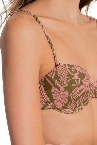 Maaji womens Maaji Batik Jungle Cocoa Molded Underwire Bikini Top in Saudi Arabia
