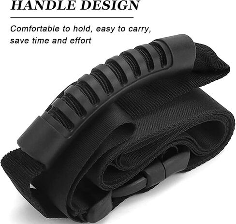 Carrying Strap with Handle, 3PCS 75" Luggage Lashing Strap Holder Box Carrying Strap Effortlessly Lift, Non-Slip Adjustable Heavy Duty Box Straps for Groceries, Luggage Bulky Items Traveling (Black) in Kuwait