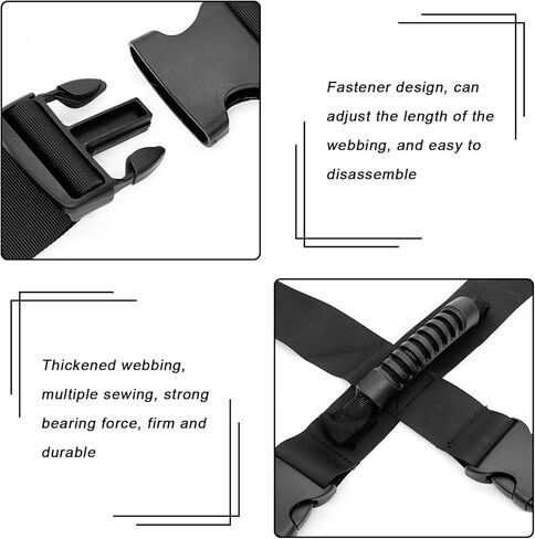 Carrying Strap with Handle, 3PCS 75" Luggage Lashing Strap Holder Box Carrying Strap Effortlessly Lift, Non-Slip Adjustable Heavy Duty Box Straps for Groceries, Luggage Bulky Items Traveling (Black) in Kuwait