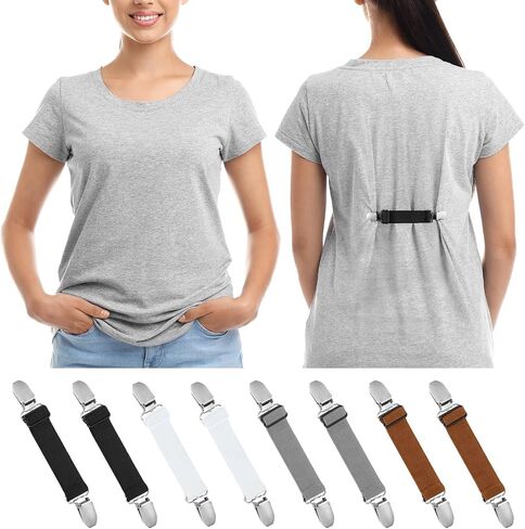10 Pcs Pant Waist Tightener Waist Cinch Clip Belt Adjustable Elastic Pant Clip Women Men, 2 Size in Saudi Arabia