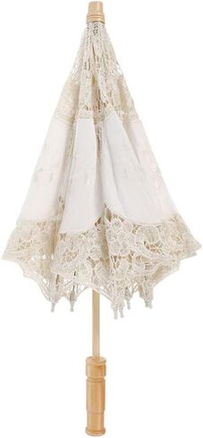 Zerodeko Bride Decorative Umbrellas Wedding Umbrella Ornament Costumes Bubble Umbrella Lace Princess Parasols Photography Props Beige in Saudi Arabia