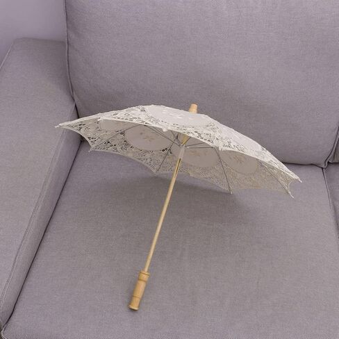 Zerodeko Bride Decorative Umbrellas Wedding Umbrella Ornament Costumes Bubble Umbrella Lace Princess Parasols Photography Props Beige in Saudi Arabia